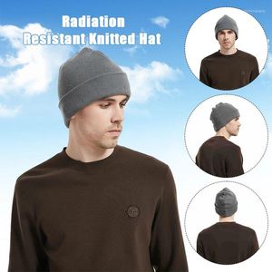 Berets Men's Women's Radiation Protection Caps Anti Faraday EMF Protective Beanie WiFi 5G Microwave RF Effect Knitted Hat