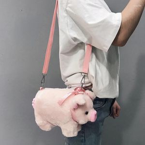 Tasche Mädchen Plüsch Tier Umhängetaschen Nettes Schwein Schulter Fpr Frauen Mode Winter Weiche Handtasche Cartoon Handtaschen Telefon Geld Lagerung