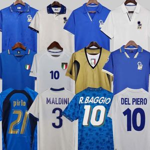 Italien Retro-Fußballtrikot 1982 1990 1996 1998 2000 HEIMFUSSBALL 1994 Maldini Baggio Donadoni Schillaci Totti Del Piero 2006 Pirlo Inzaghi Buffon