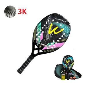 3K Camewin Beach Tennis Racket Full Carbon Fiber Rough Surface Outdoor Sports Racket For Men Women Adult Senior Player 240313