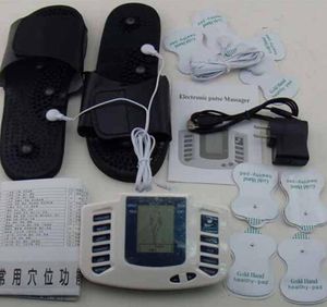 Electric Body Massager Full Body Relax Muscle Therapy Health Care Massager Pulse Tens Acupuncture Therapy Slipper 8pads3246103