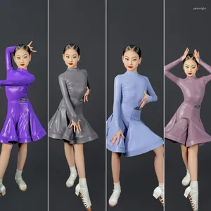 Scene Wear 4 Colors National Standard Ballroom Dance Performance Dresses Girls Latin Dress Child Competition Costumes DWY9792