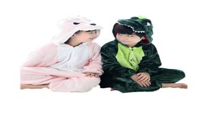Söta barn onepiece pyjamas tecknad dragondinosaur tjock sömnkläder för 310 år chilren pojkar flickor onesie pyjamas nattkläder8874099