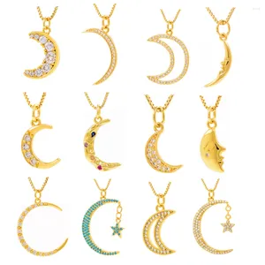 Ожерелья с подвесками 2024, простое модное классическое ожерелье со звездой и луной, подарок на день рождения для женщин