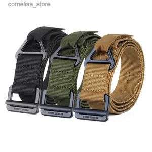 Belts Tactical Belt Metal Buckle Quick Release Elastic Belt Casual Nylon Tooling Mens Training Trousers Military BeltY240315