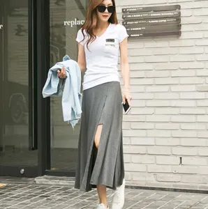 Signe est Fashion Flit Maxi Gonna Modal Long Vintage Casual Lady Clothing Chic Sexy In Safe