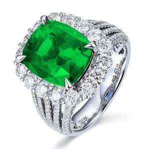 Anel de safira real natural feminino 18K banhado a ouro anel de diamante simulado joias femininas254N