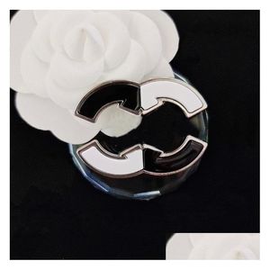 Pins Broschen Schwarz Weiß Design Pins Designer Brosche Für Frauen Marke Kopie Mit Stempel Kleidung Zubehör Kupfer Legierung Schmuck Mode Dhfjo