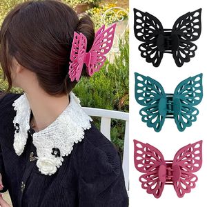 Large 5.5 Inch Hollow Butterfly Hair Clips Non Slip Cute Matte Hair Claw Clip for Women Girls Hairpin Headwear Hair Accessories