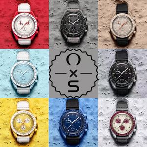 Bioceramic Planet Moon Designer Watches High Quality Full Function Chronograph All Work Movement Mens Watches Luxury Watch Limited258K