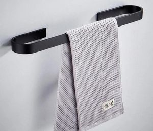 Towel Holder Bathroom Towels Rack Hanger Black Silver Stainless Steel Wall Hanging Bar Organizer Kitchen Storage Shelf Racks1152146