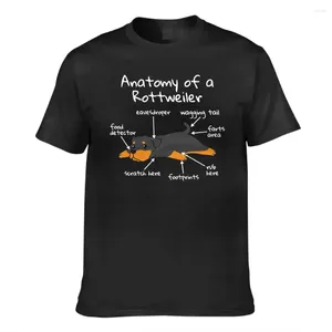 Męskie koszule anatomia koszulka Rottweiler Zabawna koszulka Rottie Dog Summer Tshirt