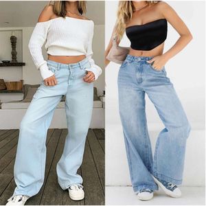 2024 Женские джинсы свободного кроя с высокой талией и широкими штанинами, новые джинсы для мытья полов