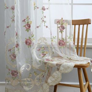 Французские роскошные бархатные тюлевые шторы для спальни с цветочной вышивкой, тюли для гостиной, окна, виллы, украшения дома на заказ