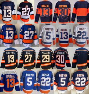 2024 Serie stadio hockey 30 Ilya sorokin Jersey man 22 Mike Bossy 5 Denis Potvin 13 Mathew Barzal 27 Anders Lee 29 Brock Nelson Sport Vintage traspirante