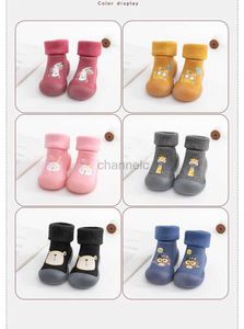 First Walkers Baby Thick Velvet Warm High Tubes Boys And Girls Soft Covered Childrens Socks Autumn And Winter Shoes For Young Child And Socks 240315