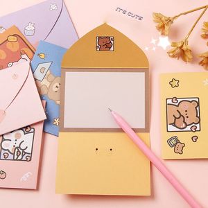 50PcsSet Cartoon Ins Greeting Card Student DIY Tanabata Teachers Day Bouquet Card Message Small Card Birthday Postcards 240301