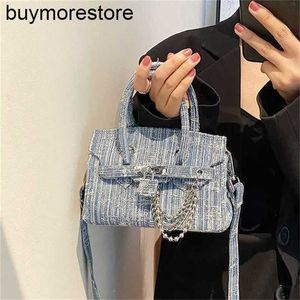 Borsa da donna Bkinns Borsa in denim Tela 7a Borse di qualità Borsa da donna Moda donna avanzata Stile versatile Messenger personalizzato qq con qq