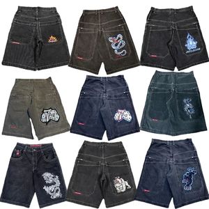 JNCO Y2Kヒップホップポケットバギーデニムジム女性サマーハルクゴシックメンズバスケットボールショーツストリートウェア240311