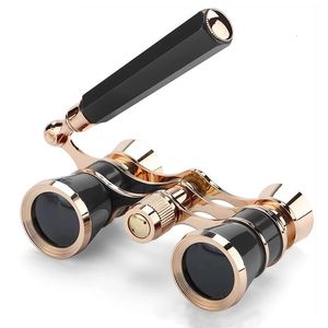 3x25 Vintage Binoculars Telescope Opera Theatre Glasses With Driverable Handle Women Girls Slang Racing Glass 240312