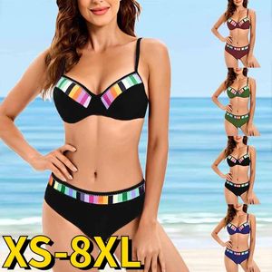 Mulheres de banho 2024 mulheres retro maiô maiô feminino design impressão bikini verão cintura alta duas peças conjunto banho