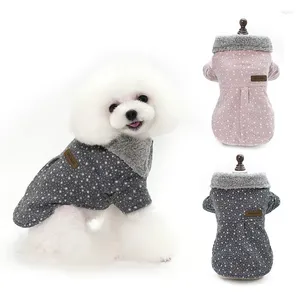 Cão vestuário quente gato casaco jaqueta polka dot vestido pet filhote de cachorro com capuz roupas de inverno cães animais de estimação roupas para chihuahua