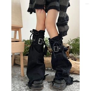 Kadınlar SOCKS Kadınlar Harajuku Çapraz Jakard Bağlantı Gotik Buzağı gevşek denim yüksek