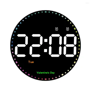 Wall Clocks Automatic Smart Brightness Adjustment Ful Led Calendar Clock Home Decoration