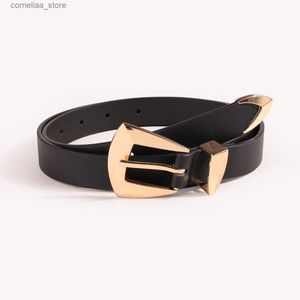 Belts Designer Belt New Geometric Simplicity Versatile Fashion Cross Border Black Womens Belt Needle Buckle PU Material in StockY240315