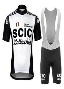 Clássico preto branco verão men039s manga curta retro conjunto camisa de ciclismo estrada bicicleta mtb bib gel wear roupas respiráveis raci2643275