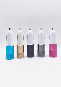 金属デュアルUSBポートカーアダプター充電器アルミニウム2ポートカー充電器USB for Xiaomi Samsung Nokia 21A USB CAR CHARGER ADAPTER2198240