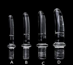 Diameter16202530mm Big Crystal Handle Glass Dildo Realistic Artifical Dildo Anal Stimulation Sex Toys Dildo For Women Glass Y208694414