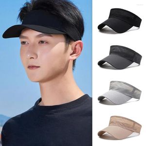 Berets Men Summer Sun Protection Hat Lightweight Men's With Hollow Out Mesh Long Brim Sunscreen For Tennis