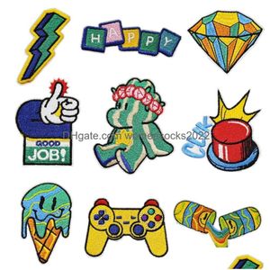 Sewing Notions Tools Diy Cartoon Iron Ones Embroidery Mixed Patterns Sew On Appliques For Clothes Backpacks T-Shirt Jeans Vests Dr Dhwaq