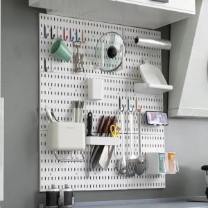 Organizasyon DIY Pegboard Aksesuarları Asma Raf Depolama Kancaları Duvar Organizatörü Garaj Mutfak Odası için Yok El Sanatları Organizasyonu