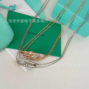 Designer Autumn New High Edition TF Home All Copper Micro Inlaid K Gold Electropated Necklace Light Luxury End Set