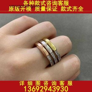 Tifaniym Classic T Family TIFF925 Silver V Gold Material Fashion Ny Lock Half Diamond Single Finger Ring 9Q5Y