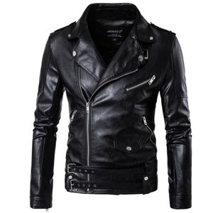 Jaqueta de couro falso masculina, jaqueta de couro punk fashion para homens carrie couro de motociclista slim-fit jaqueta de couro harley d101 t240315