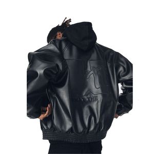 MOTORCYCLE LETTERMAN BASEBALL PU LEATHER COER OEM Custom broderi Bomber Varsity Jacket för män 53