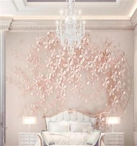Maßgeschneiderte große Wandgemälde, luxuriöse Eleganz, 3D-Stereoskopie-Blume, Roségold, 3D-Tapete für Wohnzimmer, TV-Hintergrund, Tapete247n2104358