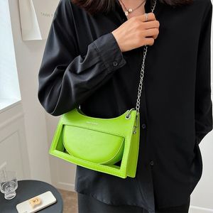 Sommar ny silvergrön fast färg designer väska mode läder axel väska handväska klassisk vacker lyxig kvinnors sminkväska män plånbok s stor kapacitet