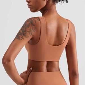 Lu Align Lemon Mulheres Backless Sports Gym Bra Workout Tops Fiess Crop Top Push Up Apertado Sexy Roupa Interior Ginástica Yoga Clthes com almofada no peito