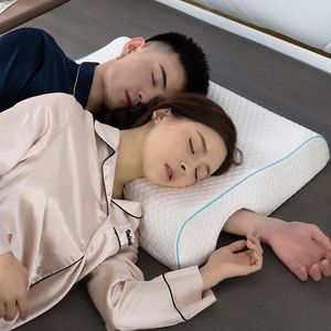 Purenlatex Couple Pillow Orthopedic Memory Foam Protect Cervical Vertebra Release Arm Pain Pressure for Side Sleeper 240304