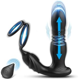 Manlig prostata massage teleskop vibration trådlöst 10 lägen silikon anal rumpa plug vibrator sex leksaker för män onani 240312