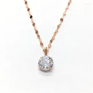 Подвески, классическое простое круглое ожерелье с кристаллами, фиолетовое золото 585 пробы, позолоченное, розовое, 14 карат, модный блестящий кулон, подходит для повседневных украшений