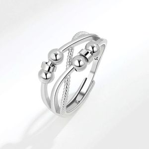 Modisches Temperament, drei Ringe, flexibel und angstlindernd, drehbarer personalisierter Ring