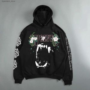 هوديز الرجال للرجال Sweatshirts Darcs Wolves Hoodies Men Fleece Pullovers Digital Printing Woodshirt Sport Groutsed Us New in Hoodies Sweatshirts L240315