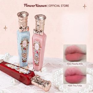 Flower Knows Strawberry Rococo Series Cloud Lip Cream Lucidalabbra a lunga durata Inchiostro per labbra Velluto Tinta per labbra Rossetto per donna Cosmetico 240311