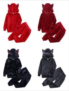 Perakende Kids Designer Velvet Casual Sports Suit Trailtsits 2pcs Hoodie Giyim Setleri Bebek Erkek Bebek Kıyafetleri Takip Boutique6705490