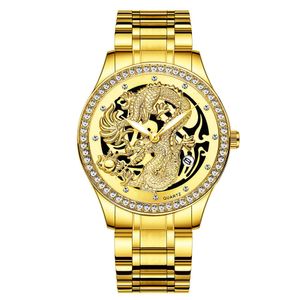 Brand Watch Men's Class Ii Waterproof Luminous Color Elderly Quartz Steel Band Calendar Dragon Watch